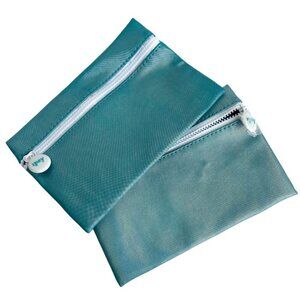 Ipsy Makeup Cosmetic Toiletry Bag Bundle - Set of Two Shiny Teal